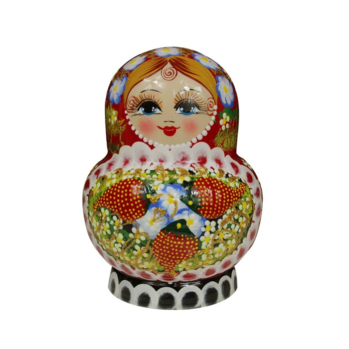 マトリョーシカ 人形 オブジェ 10個組17センチ イチゴ柄 工芸品 木製品 洋風 ロシア風 ギフト プレゼント かわいい 雑貨 人形 インテリア